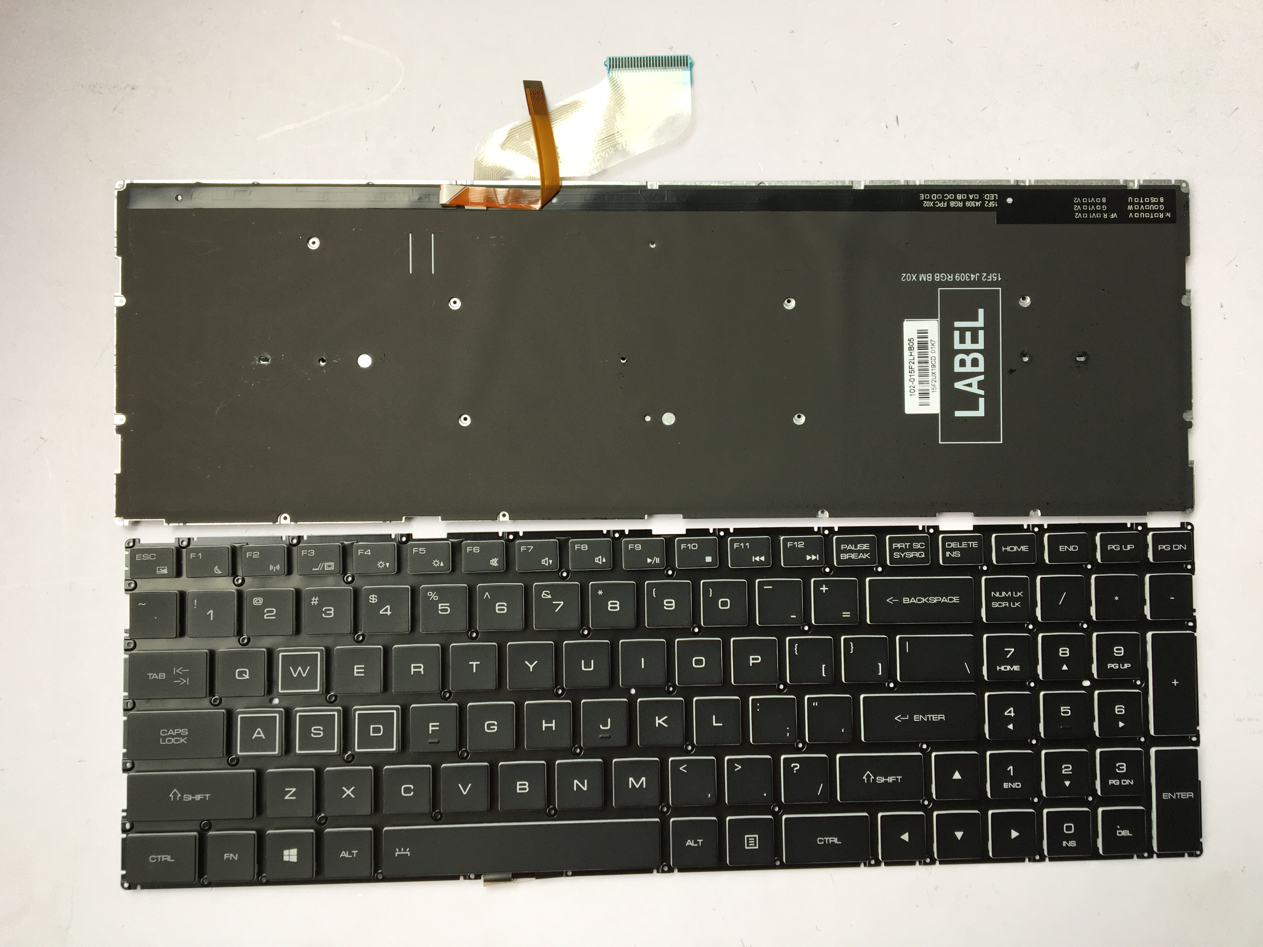 Picture of New Replacement Laptop Keyboard For HASEE Thor 911M Star Edition Black Phantom air911pro/Dino-X7 colorful backlight BLACK Backlit,White Side (OEM) US Layout